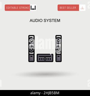 Einfaches Vektorsymbol für Audiosysteme. Stock Vektor