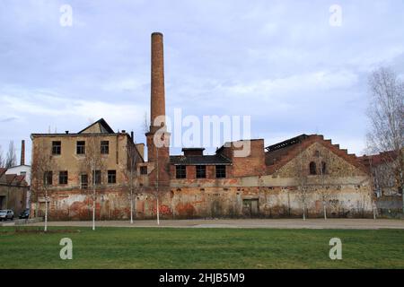 Altes Fabrikgebäude in der sächsischen Stadt Görlitz Stockfoto