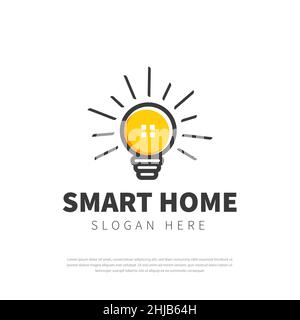Glühbirne Logo, Smart Home Symbol Home Energie Logo Vektor Illustration Stock Vektor