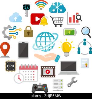 Technologie (Business, Netzwerk usw.) Icon in einem Kreis angeordnet Stock Vektor
