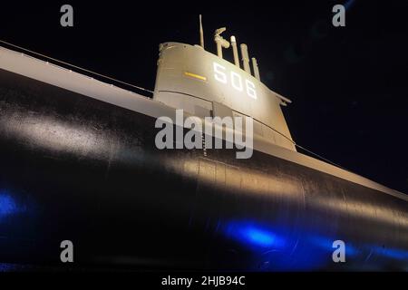 Das italienische U-Boot Toti wurde im Scienze Museum Mailand, Lombardei, Italien ausgestellt Stockfoto