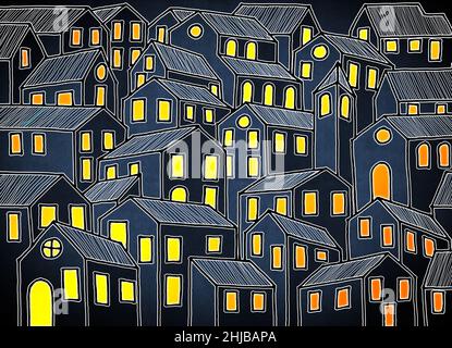 Imaginären Stadt, die durch die alten toskanischen Städte inspiriert - ich bin der Inhaber des Urheberrechts an den Graffiti Bilder in diesem Bild verwendet. Stockfoto