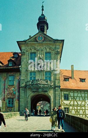 Altes Rathaus, Altstadt, Bamberg, April 1987, Oberfranken, Bayern, Deutschland Stockfoto