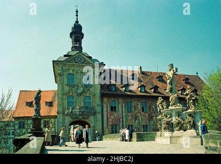 Altes Rathaus, Altstadt, Bamberg, April 1987, Oberfranken, Bayern, Deutschland Stockfoto