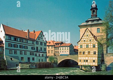 Altes Rathaus, Altstadt, Bamberg, April 1987, Oberfranken, Bayern, Deutschland Stockfoto