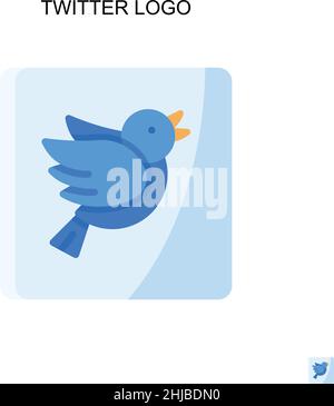 Twitter-Logo einfaches Vektorsymbol. Illustration Symbol Design-Vorlage für Web mobile UI-Element. Stock Vektor