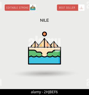 Einfaches Vektorsymbol Nile. Stock Vektor