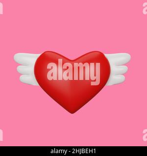 3D Herzensgabe mit valentinstag-Konzept Stockfoto