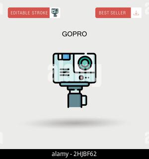 GoPro einfaches Vektor-Symbol. Stock Vektor