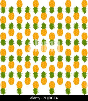 Leuchtendes Sommermuster mit Ananas. Niedlicher exotischer Obstdruck zum Einpacken von Papier, Textilien und Design. Vektorgrafik flach Stock Vektor