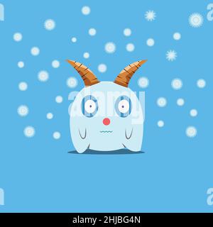 Vektor-Illustration blau Schnee Monster Design-Charakter Stock Vektor