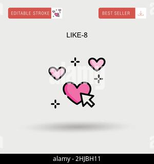 Like-8 einfaches Vektorsymbol. Stock Vektor