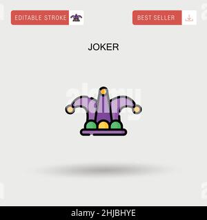 Joker einfaches Vektorsymbol. Stock Vektor