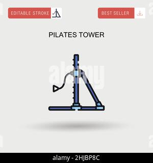 Einfaches Vektor-Symbol für den Pilates-Turm. Stock Vektor