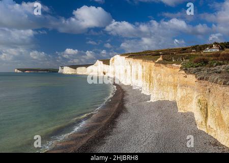 Birling Gap und die Sieben Schwestern. Stockfoto