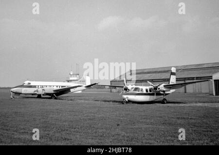 Ein Flugzeug auf dem Flugplatz Sywell im Jahr 1960s Stockfoto