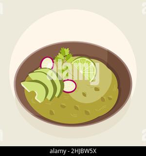 Handgezeichnete köstliche Pozole Illustration Vektor Illustration. Stock Vektor