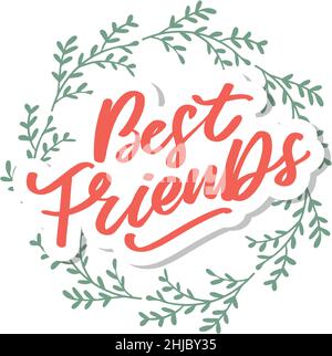 Soul Schwester mit Herz Schriftzug Design beste Freund Vorläufer Bff besties Stock Vektor