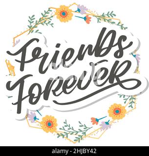 Soul Schwester mit Herz Schriftzug Design beste Freund Vorläufer Bff besties Stock Vektor