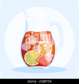 Handgezeichnete erfrischende Sangria-Illustration Vektor-Illustration. Stock Vektor