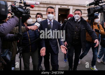 Rom, 27. Januar 2021 Luigi Di Maio ist ein italienischer Politiker, seit dem 5. September 2019 Minister für auswärtige Angelegenheiten und internationale Zusammenarbeit in der Regierung Conte II und später in der Regierung Draghi am vierten Tag der Wahl des Staatschefs von Italien Stockfoto