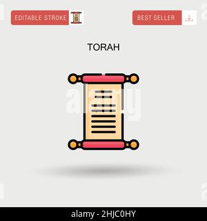 Einfaches Torah-Vektorsymbol. Stock Vektor