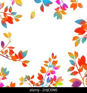 Hintergrund für Werbung, Glückwünsche, Postkarten aus bunten Blättern. Poster zum Herbstverkauf. Ort für Ihren Text. Vektorgrafik Stock Vektor
