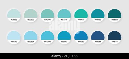 Farbpalette in flachem Stil. Pantone-Mustervektordarstellung auf isoliertem Hintergrund. Farbkollektion Zeichen Geschäftskonzept. Stock Vektor