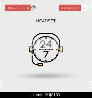 Einfaches Vektorsymbol für das Headset. Stock Vektor