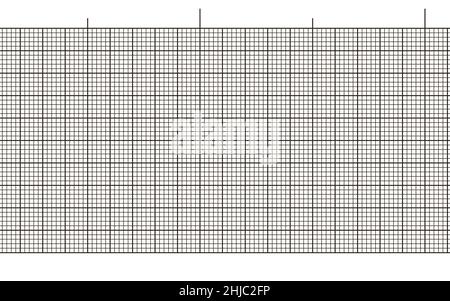 Schwarzer, nahtloser Hintergrund für ekg-Papier zur Aufzeichnung der Herzfrequenz. Digitales ekg-Diagramm Krankenhaus leer. Millimeterdiagramm-Vektorraster. Geometrisches Muster Stock Vektor