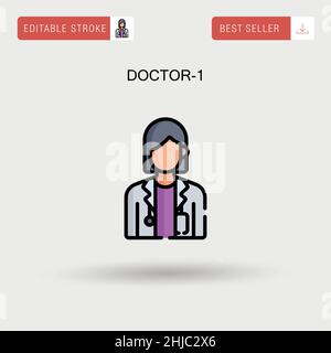 Doctor-1 einfaches Vektorsymbol. Stock Vektor