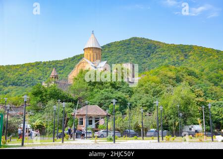 Die Festung liegt günstig in der Nähe von Tiflis an der georgischen Militärstraße Stockfoto