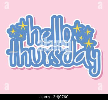 hallo donnerstag Illustration mit gelben Sternen Stock Vektor
