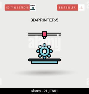 3D-printer-5 einfaches Vektorsymbol. Stock Vektor