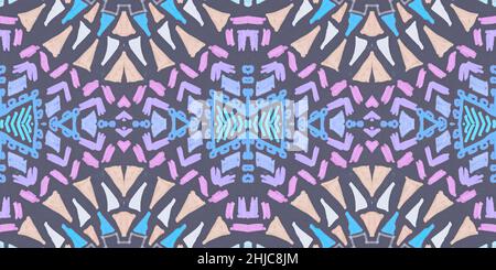 Nahtloses Aquarell-Dreiecke-Muster. Handgezeichnetes geometrisches Mosaik. Stockfoto
