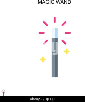 Magic Zauberstab einfaches Vektor-Symbol. Illustration Symbol Design-Vorlage für Web mobile UI-Element. Stock Vektor