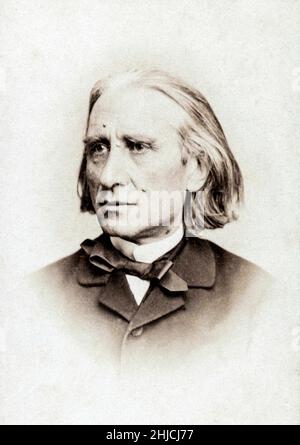 Franz Franz Franz Franz Franz Franz (1811-1886), ungarischer Komponist und Dirigent, bekannt für seine virtuosen Fähigkeiten als Pianist.Foto von Charles Reutlinger, 1865. Stockfoto