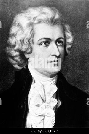 Wolfgang Amadeus Mozart 1756-1791) war ein Wunderkind und österreichischer Komponist der Klassik. Stockfoto