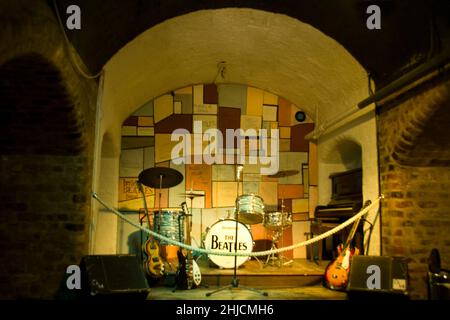 Der Cavern Club, der wohl berühmteste Club der Welt. Die Beatles spielten hier Anfang 1960s hunderte Male. Liverpool, England. Stockfoto