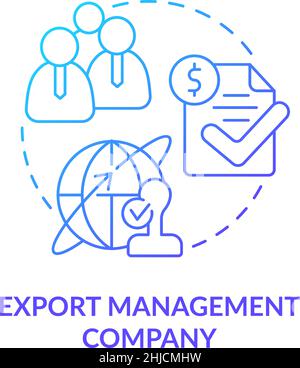 Symbol für blaues Gradientenkonzept der Exportverwaltung Stock Vektor