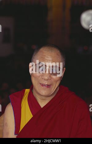 Der Dalai Lama, politischer und spiritueller Führer des tibetischen Volkes. Tenzin Gyatso (geboren 1935) ist der 14th und aktuelle Dalai Lama. 1989 erhielt er den Friedensnobelpreis. Stockfoto