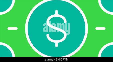 Vektor Geld, Bargeld, Dollar, Banknote weißen Linie Symbol. Stock Vektor