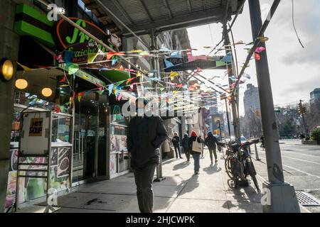 Aktivitäten im New Yorker Stadtteil Gramercy Park am Mittwoch, den 12. Januar 2022. .(© Richard B. Levine) Stockfoto