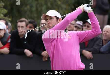 SAINT NOM LA BRETECHE, FRANKREICH, 4. OKTOBER 2013 : Golfer in Aktion bei der Sevriano Ballesteros Trophäe 2013 Stockfoto