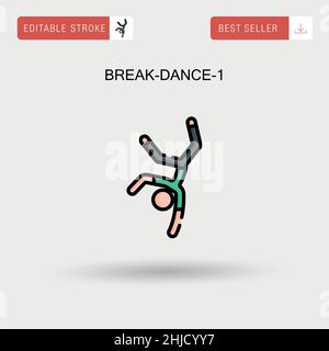 Break-Dance-1 einfaches Vektorsymbol. Stock Vektor