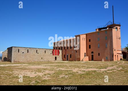 Frankreich, die französische Riviera, die Lerins-Inseln, das Meeresmuseum im Königlichen Fort beherbergt die Unterwasserarchäologie und die Zelle des Mannes mit der eisernen Maske. Stockfoto