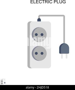 Einfacher Vektor-Symbol für elektrischen Stecker. Illustration Symbol Design-Vorlage für Web mobile UI-Element. Stock Vektor