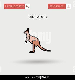 Einfaches Vektorsymbol „Kangaroo“. Stock Vektor