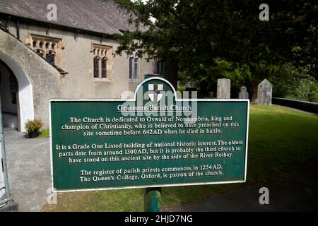 Grundstück und Friedhof der St. oswalds Kirche grasmere Pfarrkirche, Seengebiet, cumbria, england, großbritannien Stockfoto