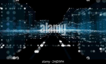 Futuristische Smart Digital City. Smart City Und Technology Business Concept Stockfoto